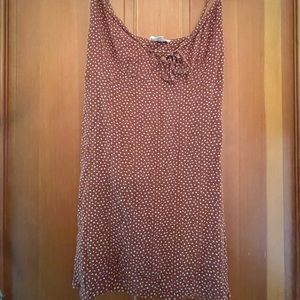 L. A. Hearts dress/ tank brown with tiny cream colored floral print size S